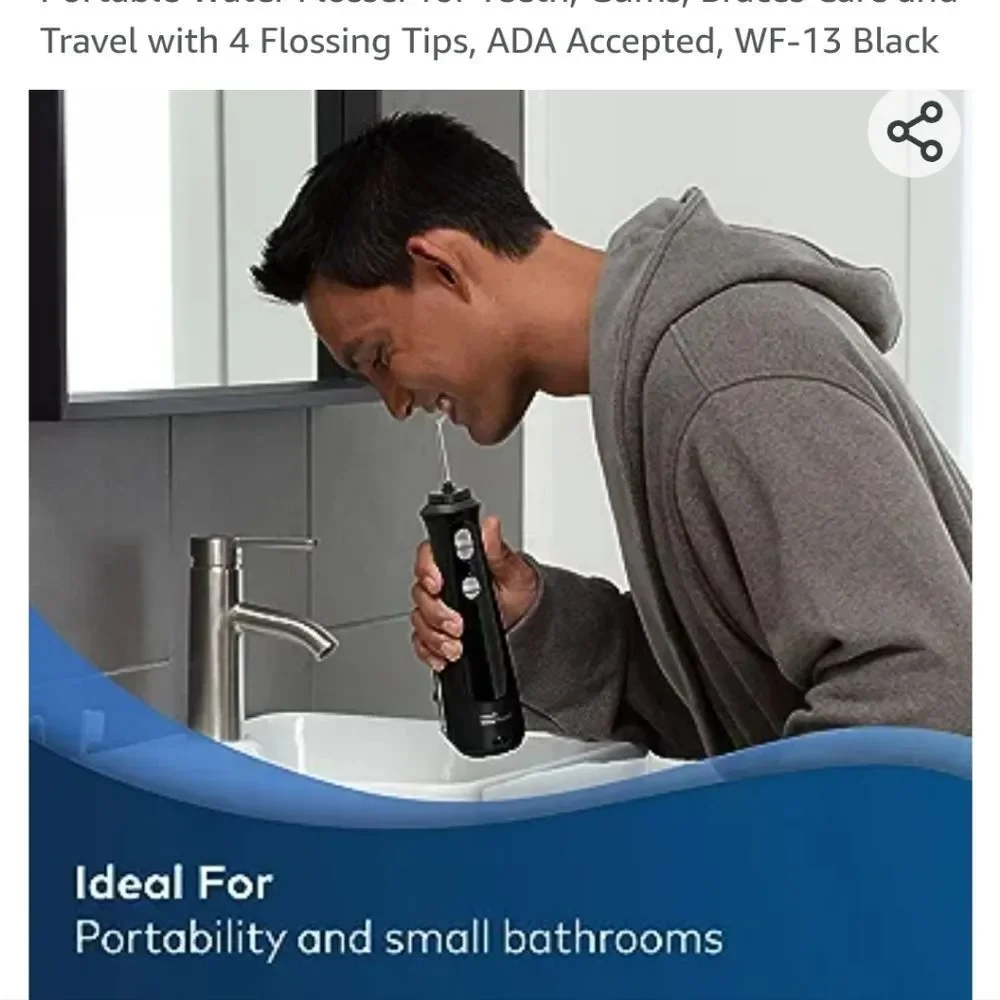 Waterpik‎ Cordless Pearl Waterflosser- Black
